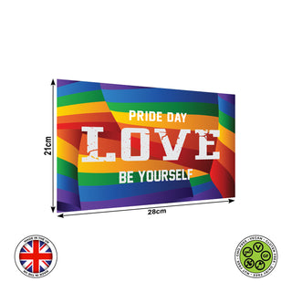 PRIDE DAY LOVE BE YOURSELF rainbow flag PRIDE edible cake topper decoration