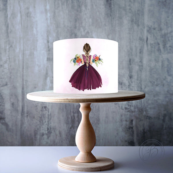 Woman, lady, girl edible cake topper decoration