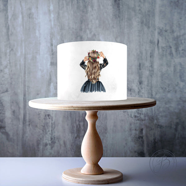 Woman, lady, girl edible cake topper decoration
