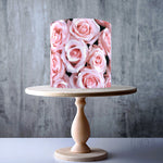 Pink Roses edible cake topper decoration