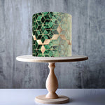 Leaves and Cubes Pattern edible cake topper decoration