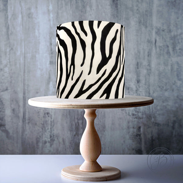 Zebra Skin Texture Animal Pattern edible cake topper decoration