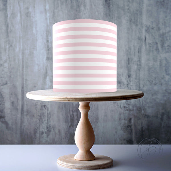 Baby Pink Stripes Pattern Seamless edible cake topper decoration