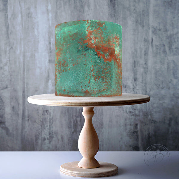 Rusted Green Paint / Oxidized Copper edible cake topper decoration
