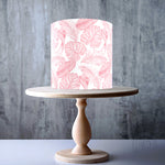 Pale Pink Tropical Monstera and Palm Leaves Seamless edible cake topper decoration