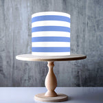 Cornish Blue Fat Stripes Pattern Seamless edible cake topper decoration