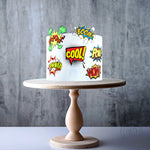 Comic Sound Effects Pop Art edible cake topper decoration