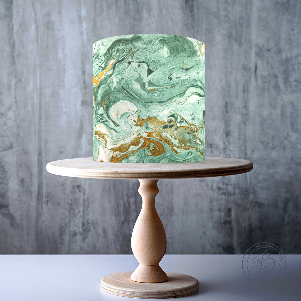 Green marble cake stand, green, So'home | La Redoute