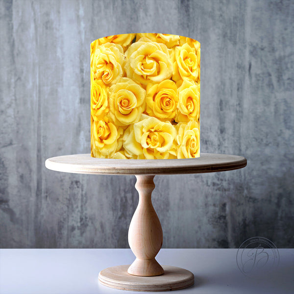 Yellow Roses edible cake topper decoration