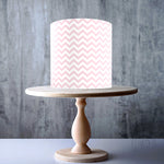 Baby Pink Zig Zag Pattern edible cake topper decoration