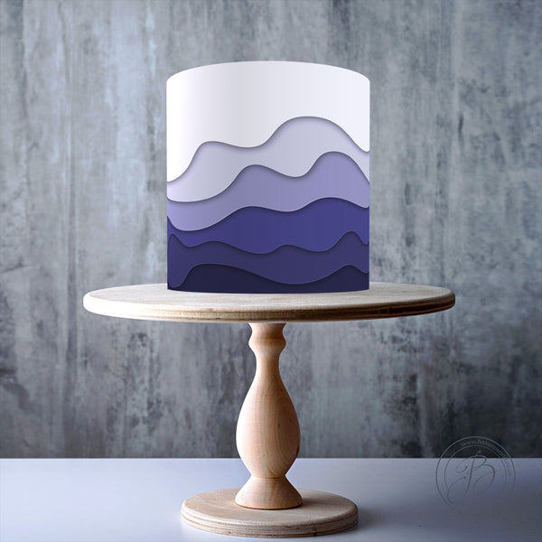 Wave Cake in Violet Lilac edible cake topper decoration