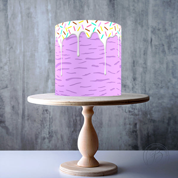 Grape Ice Cream effect edible cake topper decoration