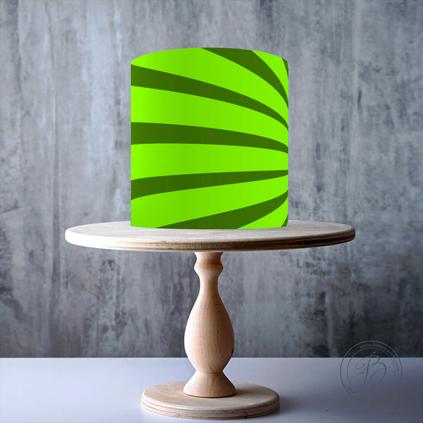 Superhero Green Comic Rays pattern edible cake topper decoration