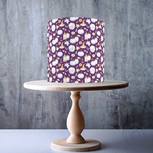 Light purple Halloween background Seamless edible cake topper decoration