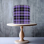 Purple Black Seamless Tartan Pattern edible cake topper decoration