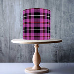 Pink Black Seamless Tartan Pattern edible cake topper decoration