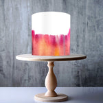 Red and Orange Watercolour Ombre Pattern edible cake topper decoration