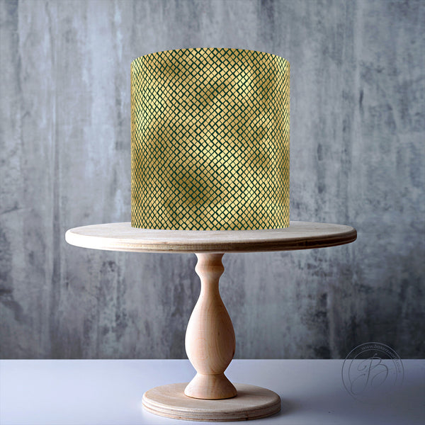 Emerald and Gold Seamless Geometrical Pattern edible cake topper decoration