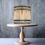 Light Rustic Wood Whiskey Wine Wood Barrel Seamless Pattern edible cake topper decoration