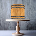 Whiskey Wine Wood Barrel Seamless Pattern edible cake topper decoration