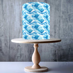 Panoramic Ocean Summer Waves Seamless edible cake topper decoration