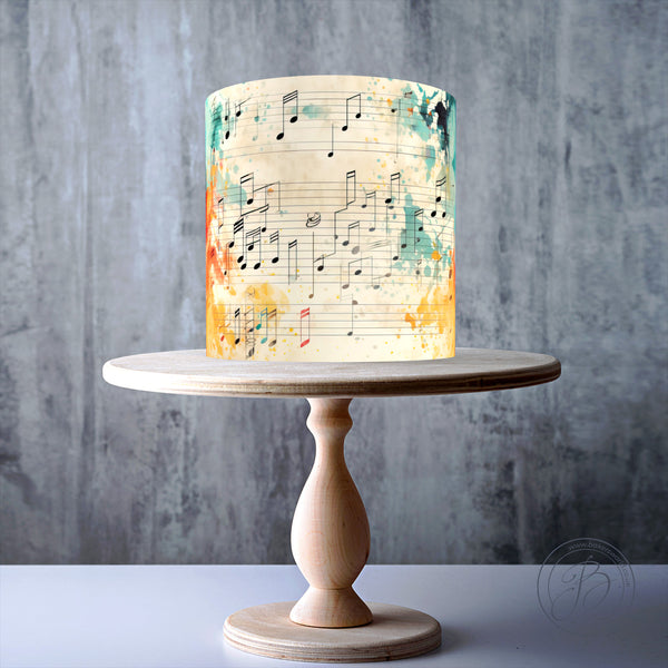 Melody of Colours Musical Sheets edible cake topper decoration