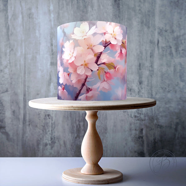 Sakura cherry blossom floral edible cake topper decoration