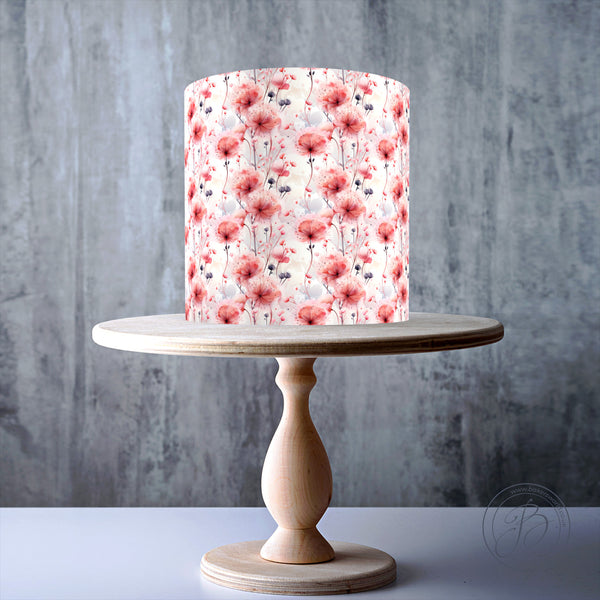 Pink Dandelions Seamless edible cake topper decoration
