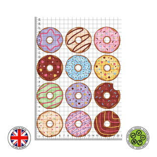 Watercolour doughnuts set of 12 edible cake topper decoration