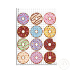 Watercolour doughnuts set of 12 edible cake topper decoration