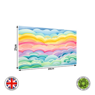 Watercolour Rainbow Clouds wrap around edible cake topper decoration