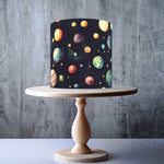 Planets wrap around edible cake topper decoration
