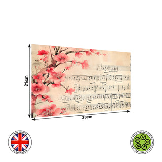 Cherry Blossom Musical Notes Musical Sheets edible cake topper decoration