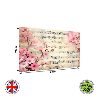 Cherry Blossom Musical Notes Musical Sheets edible cake topper decoration