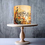 Graffiti Musical Notes Musical Sheets edible cake topper decoration