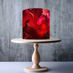 Burgundy Red Fantasy Alcohol ink Marble Pattern edible cake topper decoration