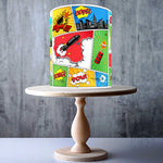 Panoramic Superhero Comic Page Seamless edible cake topper decoration
