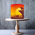 Red Sunset in Safari Lion on the Rock wrap around edible cake topper decoration