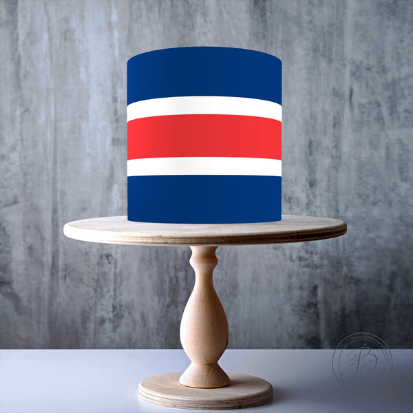 Football Stripes Navy-White-Red Seamless wrap around edible cake topper decoration