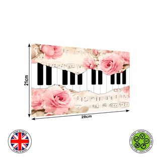 Fault line Piano keyboard Shabby Chic Floral Musical Notes edible cake topper decoration