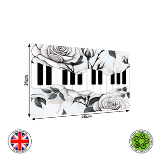 Fault line Piano keyboard Rose Flower Sketch Seamless edible cake topper decoration