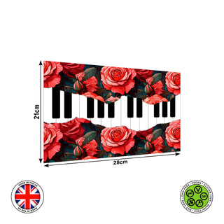 Fault line Piano keyboard Anime Roses Seamless edible cake topper decoration