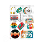 90's VIBE retro Music Bundle, Cassette, Vinyl Record, CDs edible cake topper decoration