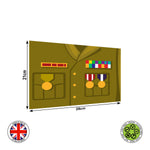 Olive green military uniform design edible cake topper decoration