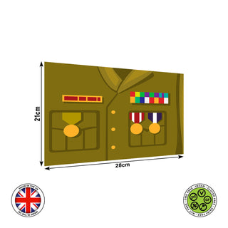 Olive green military uniform design edible cake topper decoration