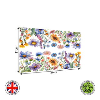 Wild Meadow Flowers Watercolour floral cake borders edible cake topper decoration