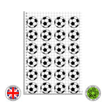 Black & white football balls soccer edible cake/cupcake decoration (24pcs)