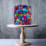 Abstract Graffiti Wall Art Seamless wrap around edible cake topper decoration