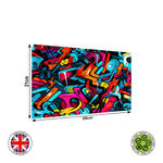 Graffiti-style colourful abstract Seamless wrap around edible cake topper decoration