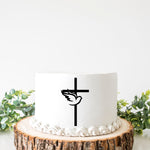 Christian Cross with Dove - Cake Charm